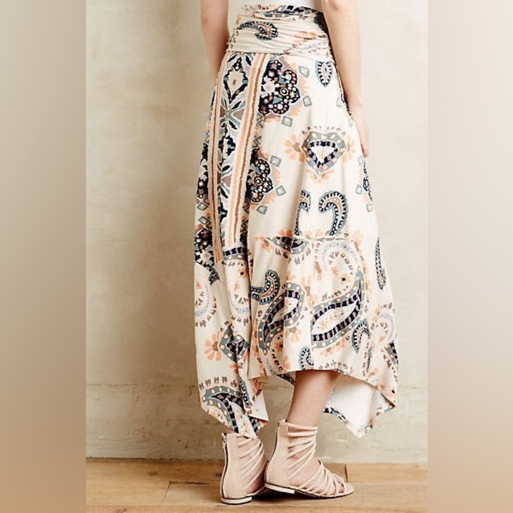 Anthropologie Maeve Asymmetrical Wrap Maxi Skirt Casual Medium size multi color - Picture 4 of 14